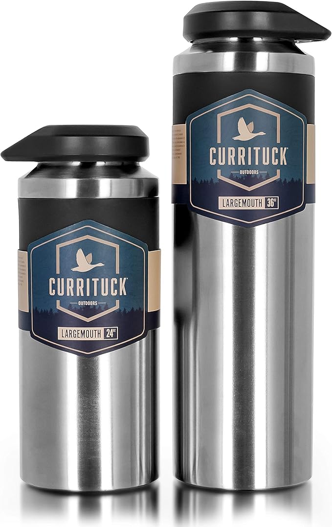 Camco 51986 24 oz Currituck SS Bottle (24oz, Wide Mouth, Stainless Steel)