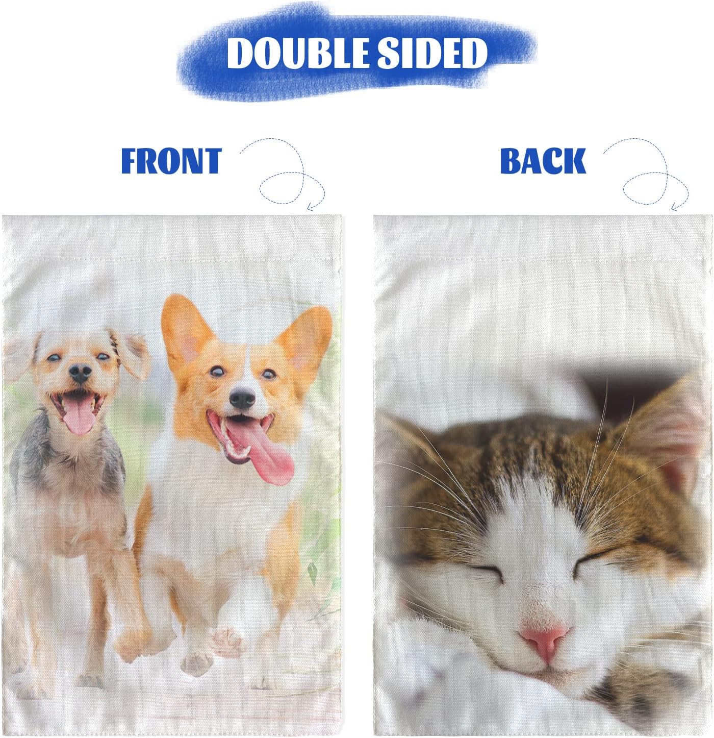 TOPFLAGS Sublimation Garden Flags Blank Garden Flag 12x18 Inch Double Side Custom Create Your Own Solid White Flag DIY Blanks Canvas Banner to Decorate