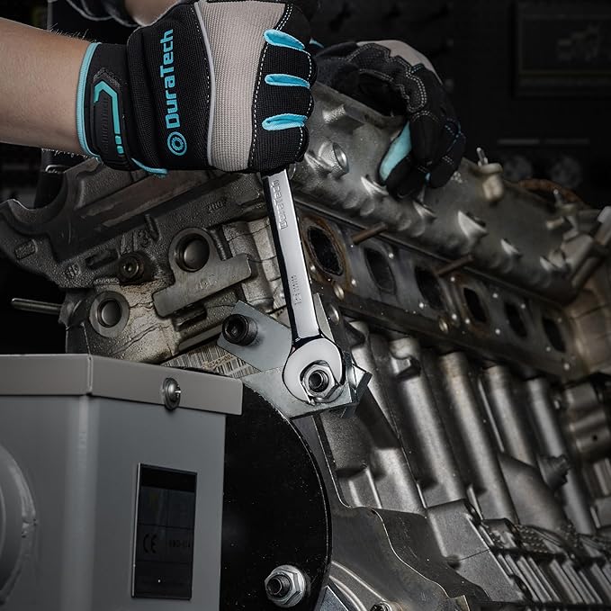 DURATECH 15mm Ratcheting Combination Wrench, SAE, 72-Tooth, 12-Point, CR-V Constructed with Mirror Polish