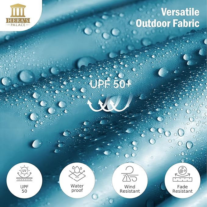 HERA'S PALACE 13 Ft Double-Sided Twin Patio Umbrella, Outdoor Double Sided Market Patio Umbrella with Crank, Powerful UV Protective (Cerulean)