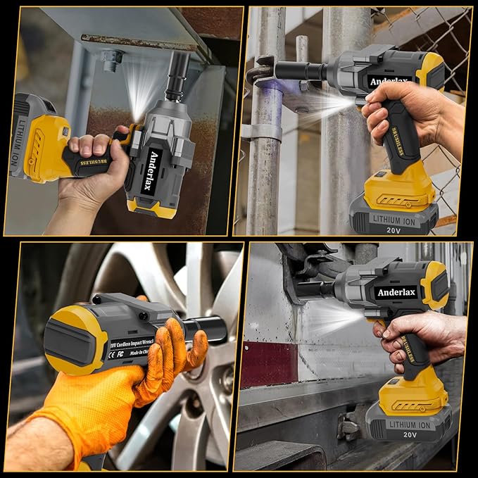 1200N.m Cordless Impact Wrench 1/2 inch for Dewalt Battery, 900FT-LBS Impact Drill with LED Work Light, 2400RPM High Torque Impact Driver (Tool Only)