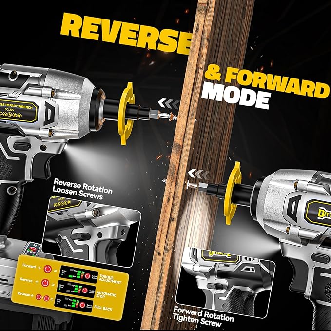 Cordless Impact Wrench Compatible with Dewalt 20v Battery: 250Ft-lbs(340N.m) 3/8 inch Brushless Electric Impact Gun, 2400RPM High Torque Impact Driver, Power Impact Wrench, Bare Tool Only