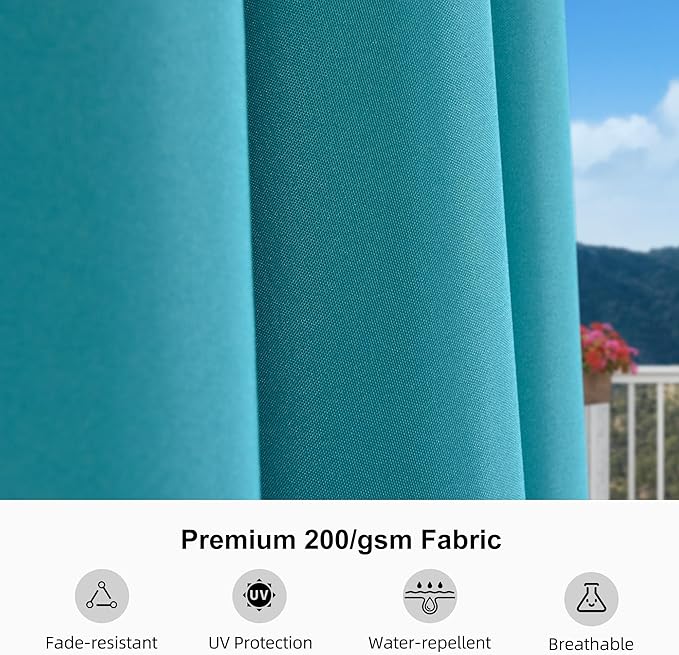 PURPLE LEAF 11' Round Patio Umbrella Outdoor Table Umbrella Aluminum Frame Market Umbrella Sun Umbrella with 8 Sturdy Ribs for Garden Deck Lawn Pool Turquoise Blue