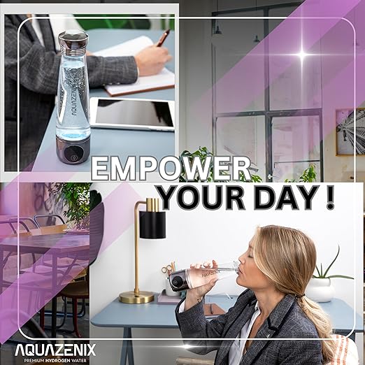 Premium Hydrogen Water Generator - 3500 ppb Hydrogen-Rich Water, Advanced SPE/PEM Technology, OLED Display, Rechargeable Battery, Lilac