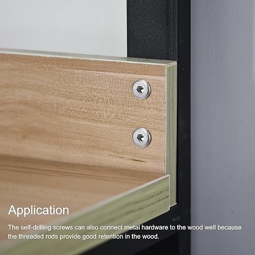 uxcell Hex Socket Self Tapping Screws, 1/4 x 3/4 410 Stainless Steel Sheet Metal Flat Head Drilling Screw 50pcs, Black