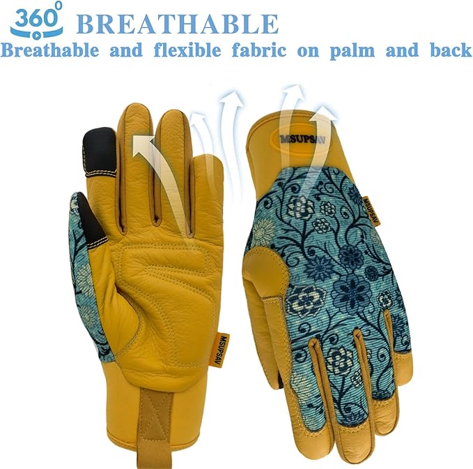 Thorn Proof&Puncture Resistant Gardening Gloves with Grip,Garden Gloves for Women, Leather Work Gloves,Gifts