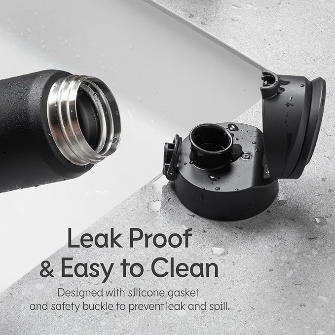 RHINOSHIELD AquaStand Magnetic Bottle 23 oz | Round Mouth Stainless Steel Insulated Water Bottle, Sport Bottle with MagSafe Compatible Handle, Tripod with Adjustable Angles, Leak Proof - Classic White