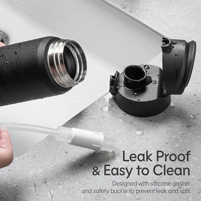 RHINOSHIELD AquaStand Magnetic Bottle 23 oz | Stainless Steel Insulated Sport Bottle w/MagSafe Handle, Adjustable Tripod, Rounded Spout & Leak-Proof - Purdue University - Boiler Up® - Dark