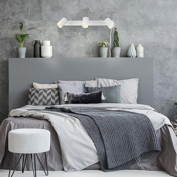 Globe Electric 60024 22" 3-Light Plug-in Track Lighting, Matte White, 15 Foot Cord, in-Line On/Off Rocker Switch, Kitchen, Bathroom, Home Essentials, Ceiling Light, Dorm, Dining Room, Hallway