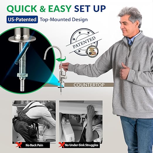 iSpring RCC7-BLK, NSF/ANSI 58 Certified, 5-Stage Reverse Osmosis System, RO Water Filter System Under Sink, Drinking Water Filter, 75 GPD, Stylish Black RO Faucet