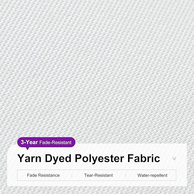 PURPLE LEAF 10 Feet Patio Umbrella Outdoor Cantilever Square Umbrella Aluminum Offset Umbrella with 360-degree Rotation for Garden Deck Pool Patio, White