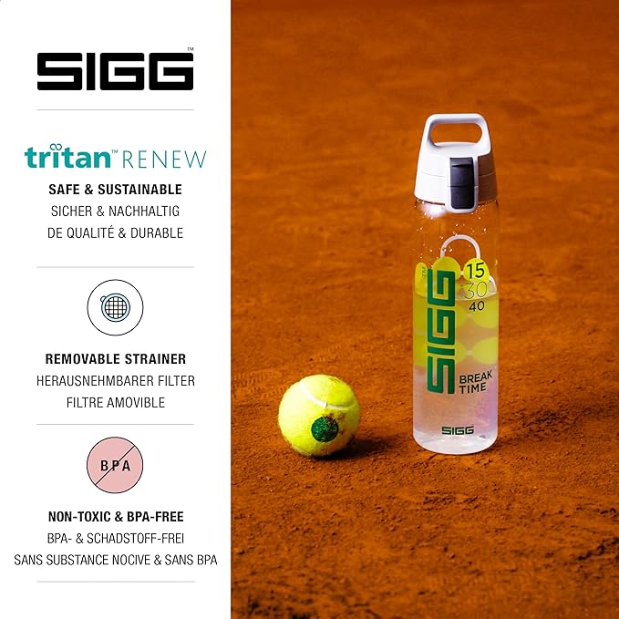 SIGG - Tritan Renew Transparent Water Bottle - Total Clear ONE MyPlanet - For Carbonated Beverages - Dishwasher Safe - With Fruit Strainer - Leakproof & Lightweight - BPA Free - 17 Oz / 25 Oz / 51 Oz
