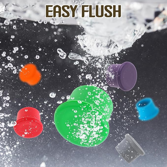 6 Pcs Wine Stoppers Reusable Silicone Glass Bottle Covers Champagne Saver Corks Leak Proof Sealing Bear Lids Tight Seal Unbreakable Wine Cap for Keep Beverage Fresh Sealed