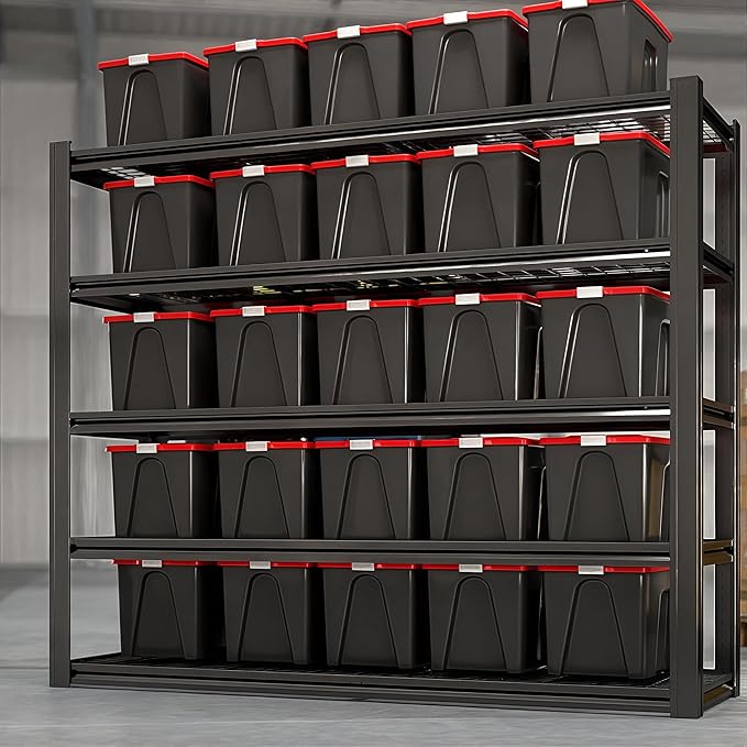 62" W x 24" D x 84" H Garage Shelving Heavy Duty Metal Shelving 3500LBS Storage Shelves Adjustable Metal Shelves for Storage Industrial Garage Shelves for Warehouse Basement