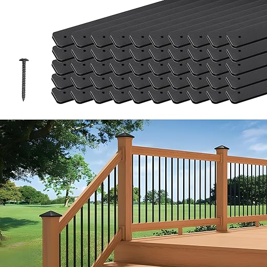 29.5" Aluminum Deck Balusters Staircase with Screws 75 Pack Railing,for Outdoor Stair Deck Porch, Black