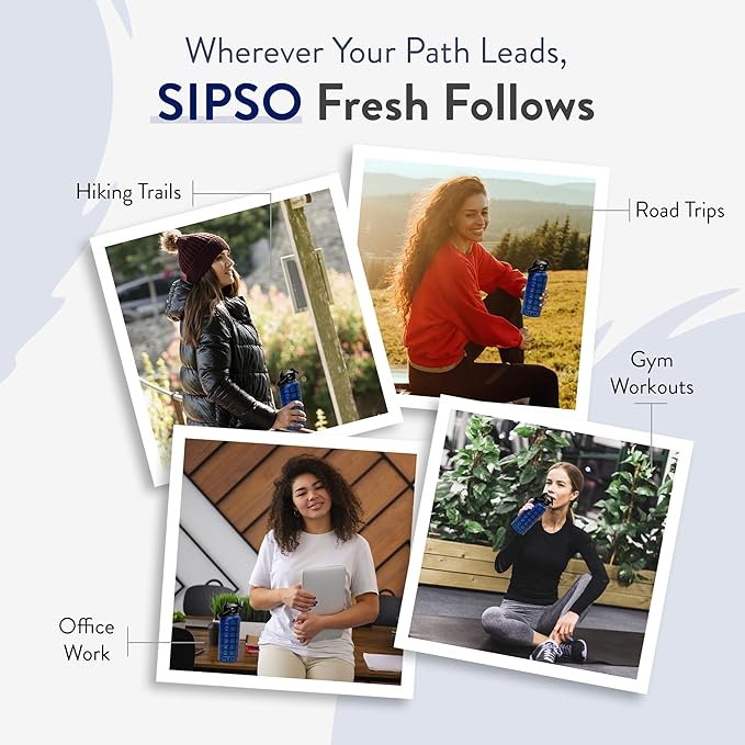 National Parks water bottle with Stickers: Unique 32 oz bottle | Double wall Stainless Steel water bottle | Leak Proof- laser Engraved water Bottle with National Park stickers (Blue)