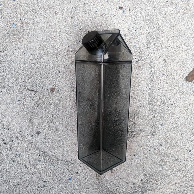 Jinberry 750ml/25Oz Cute Milk Carton Water Bottle Portable Drinkware for Outdoor Climbing Tour or Camping