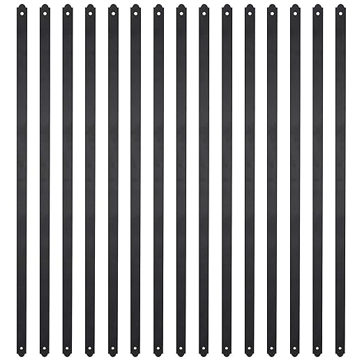 Myard 29-1/2 Inches Flat Straight Aluminum Deck Balusters Furniture with Screws for Wood Composite Facemount Deck Railing (50-Pack, Matte Black)