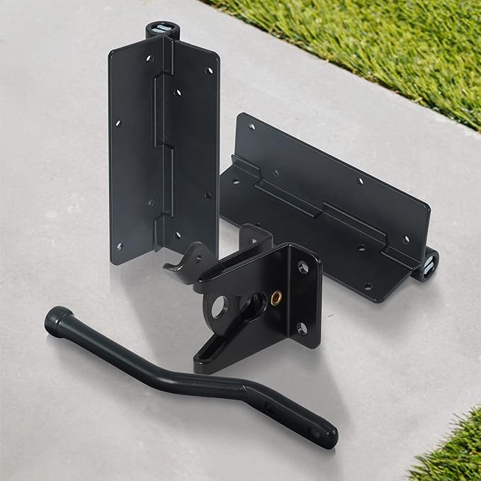 Fencer Wire Heavy Duty Garden Fence Hardware Kit, Metal Gate Lock and Latch for Outdoor Fence Barrier, Fencing Border Accessories