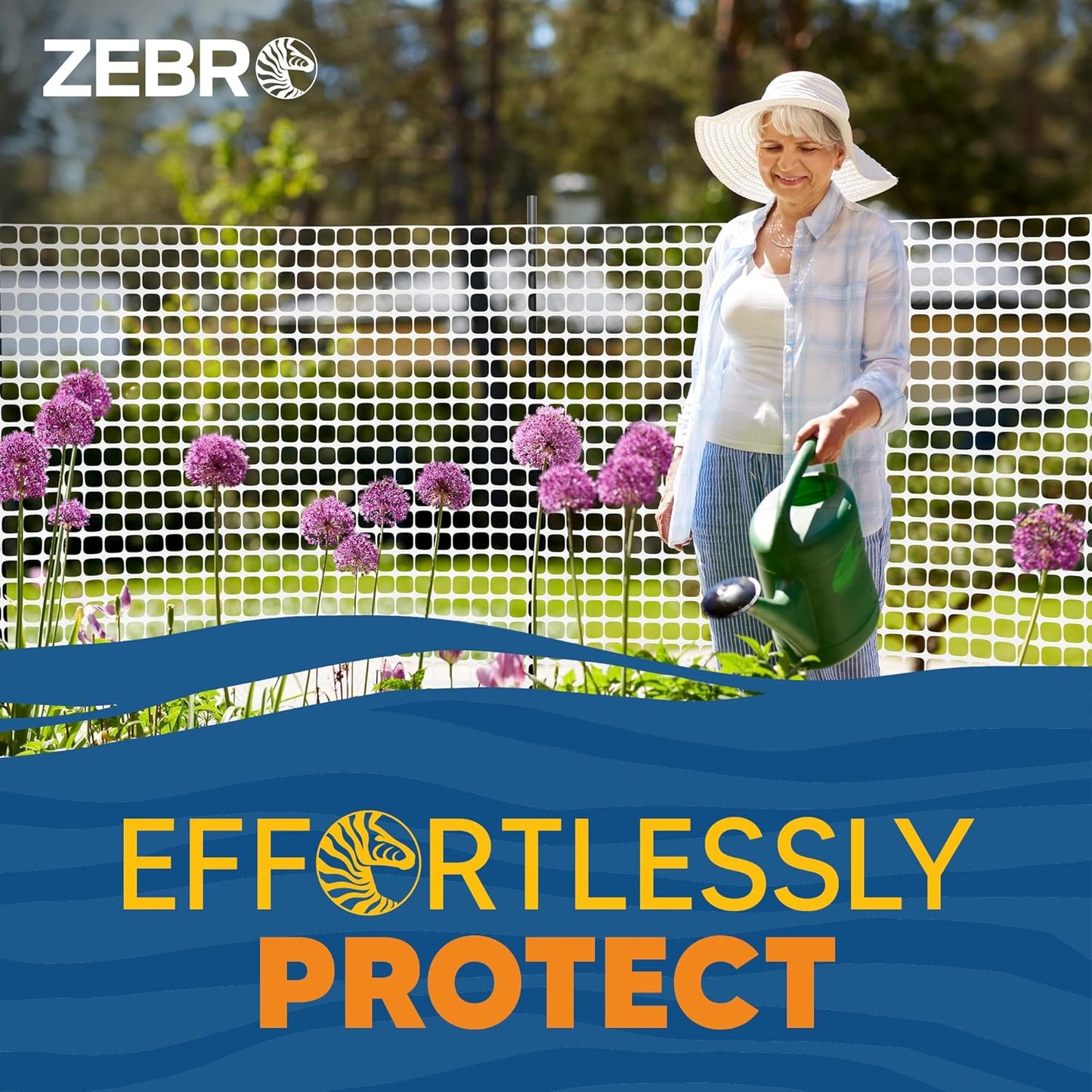 ZEBRO 4' x 50' White Plastic Garden Fence Roll – Light Duty Mesh Fencing for Temporary Fence, Snow, Garden Netting, Animal Barrier, Agricultural Fencing & Lawn Protection