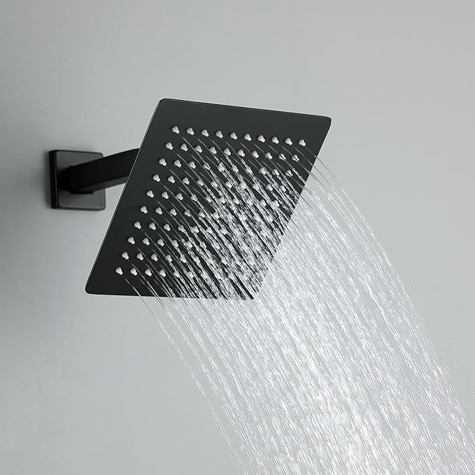 JOYWELL Shower Faucet set Matte Black Shower System with Handheld,8 Inch Shower Head and handle set