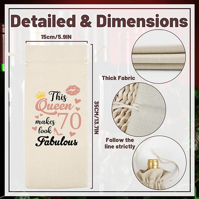 Happy Birthday Wine Bag Gift - 70th Birthday Gift Red Wine Bag 70th Birthday Gift Ideas Happy 70th Birthday Decor 70 Years Old Birthday Party Decoration Wine Bag Gifts for Women Men