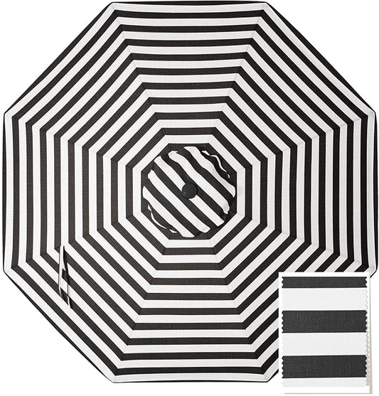 MASTERCANOPY 5-Year-Non-Fading Olefin 9FT Patio Umbrella Replacement Canopy-Black&White Canopy Only