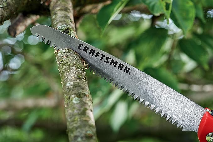 CRAFTSMAN Folding Hand Saw, 8 in. Blade, Compact Design, for Camping, Pruning, Cutting Wood, Branches or Brush