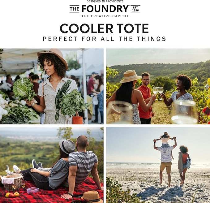 Fit & Fresh Large Merlot Stripe Insulated Cooler Bag, 1120 Cu In