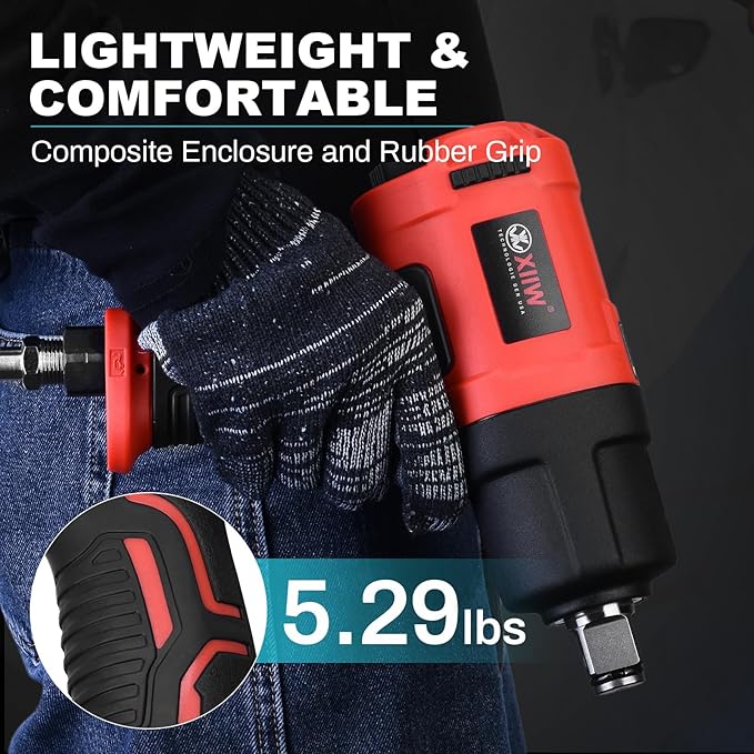 XIIW 3/4 Inch Air Impact Wrench, Max Nut-busting Torque 1950 ft-lbs, Heavy Duty 7000RPM 3/4 Air Drive Impact Gun, Twin Hammer Pneumatic Tool for Automobile Repair