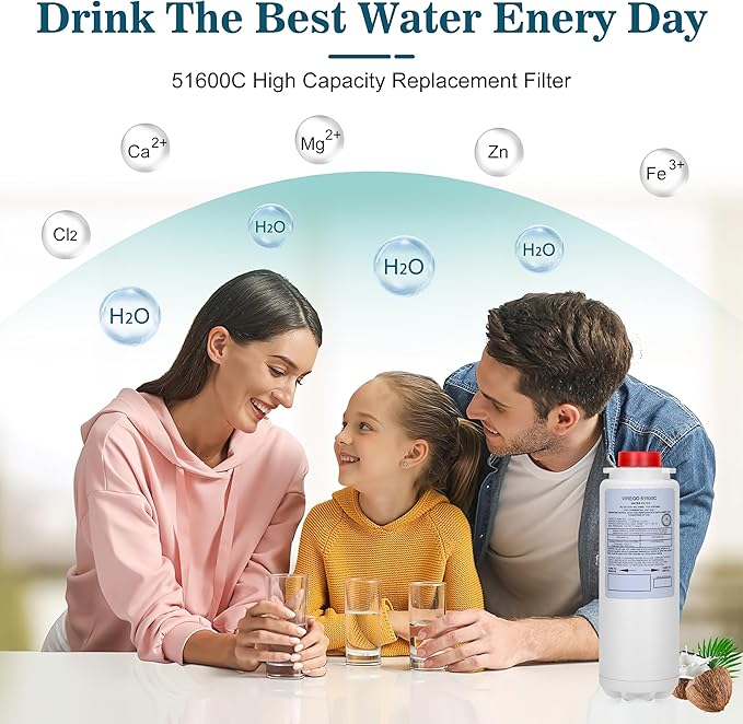 51600C Filter, for Elkay 51600C Replacement Filter, By NSF/ANSI Certified, Water Filter 51600C Compatible with Ezh2o Filter Replacement Bottle Stations, 51600C High Capacity Filter 6000 Gal (No Chip)