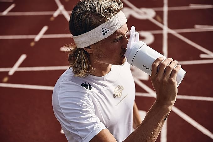 Smartshake Reforce Stainless Steel Protein Shaker Bottle 900 ml | 30 oz - Leakproof Screw-on Lid - BPA Free – Unisex - White