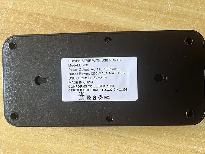 20FT Surge Protector Extension Cord with Flat Plug, 8 Outlets, 3 USB A & 1 USB-C Port, 1700J Wall Mount Desk Power Strip Black, ETL Listed