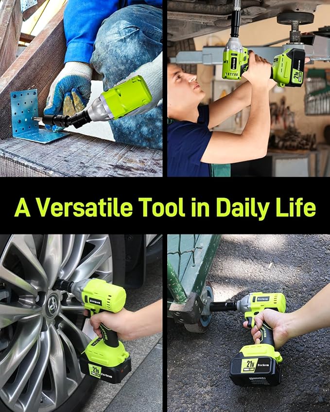 Cordless Impact Wrench Impact Driver Kit 1/2 Impact Gun 21V Brushless High Speed Torque 240 Ft-lbs (320N.m) Impact Drill, Electric Socket Wrenches Battery Powered Half Inch Craftsman Power Tool Set