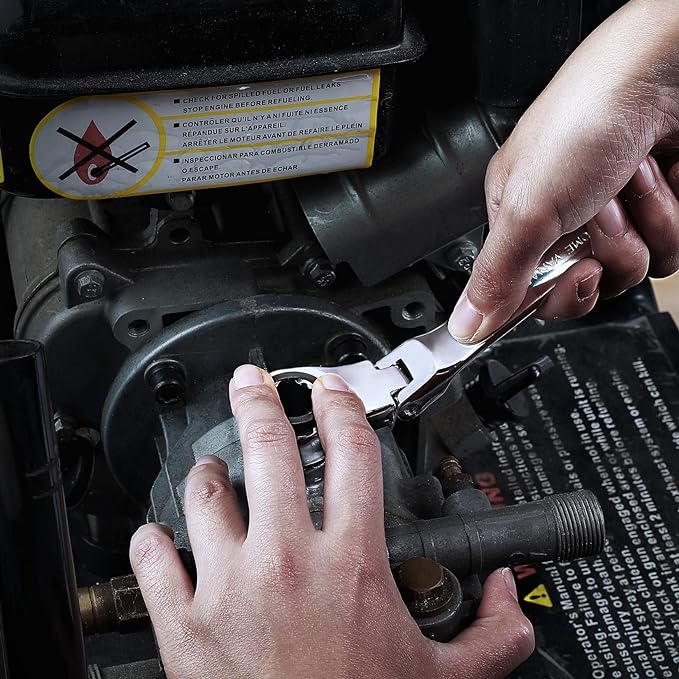 DURATECH 17 * 19 mm Extra Long Flex-Head Ratcheting Wrench, Metric, CR-V Steel