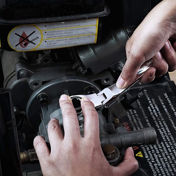 DURATECH 14 * 15 mm Extra Long Flex-Head Ratcheting Wrench, Metric, CR-V Steel