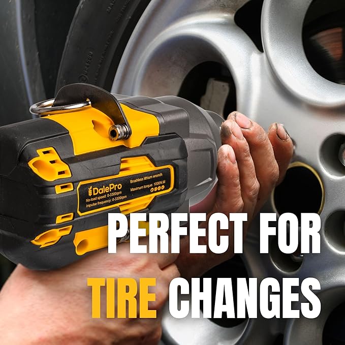 Cordless Impact Wrench 1/2 inch for DeWalt 730Ft-lbs 1000N.m - Includes 20v Battery, Charger and 1/2-5 Socket + Extension