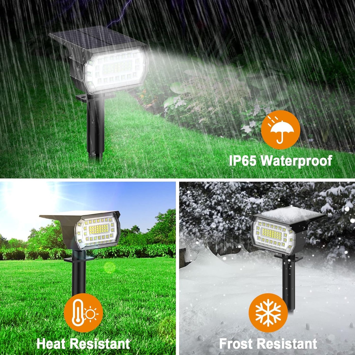 LANSOW Solar Spot Lights Outdoor, [8 Pack/57 LED] 2-in-1 Solar Landscape Spotlights, 3 Modes IP65 Waterproof Dusk to Dawn Solar Powered Flood Wall Lights for Outside Yard Garden Pathway(Cool White)