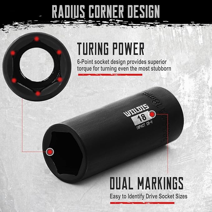 70pcs 3/8" Drive Impact Socket Set,Standard SAE(5/16 to 3/4-Inch) Metric Size(8-22mm), CR-V Steel Deep Socket Kit, Adapters, Ratchet Handle, Screwdriver Bit Set, Sliding T Bar, 6 Point