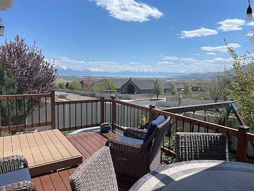 61 Pack Deck Balusters 32.25"x1" Strip Baluster, Black Metal Deck Spindle and Stair Railing with Screws, Rectangular Deck Balusters for Porch Railing