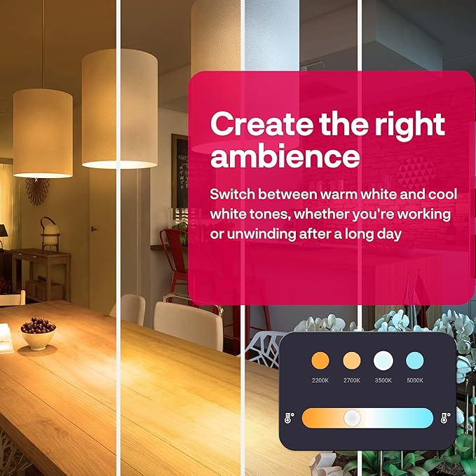 innr Smart Light Bulbs, A19 Zigbee, Works with Philips Hue* and Alexa (Bridge Required), Warm to Cool White, Dimmable, E26 LED Bulb 75 Watt, Soft White Light, 1140lm, 2-Pack