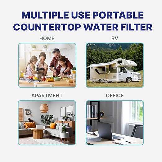 NU Aqua Countertop Reverse Osmosis System 8-Stage Water Filter with UV - Touch Display - Includes Sediment + Carbon, and RO Membrane Filters