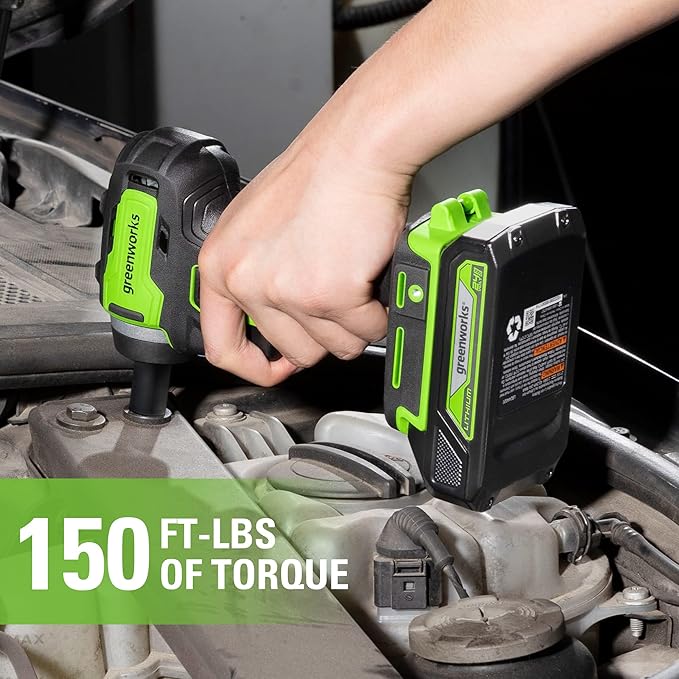 Greenworks 24V Brushless 3/8" Cordless Impact Wrench, 150-ft lbs. 2,400 RPM, Tool Only