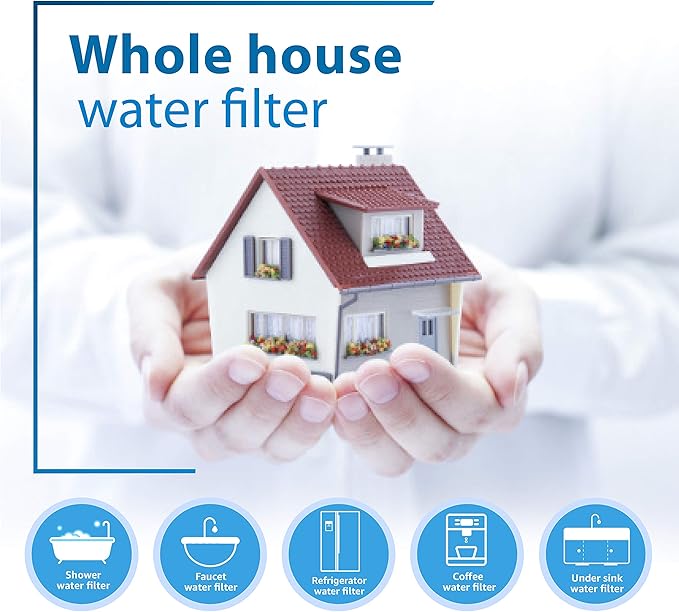 Filterlogic FXHTC Water Filter, Whole House Water Filter, Replacement for GE® FXHTC, GXWH40L, American Plumber W10-PR, Culligan® RFC-BBSA, W10-BC, Carbon Filters, 5 Micron, Pack of 2