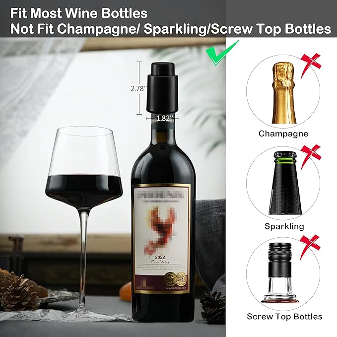 Wine Stoppers for Wine Bottles, Wine Saver Vacuum Stoppers with Date Dial, Reusable Silicone Wine Preserver, Wine Gifts Wine Accessories for Wine Lovers