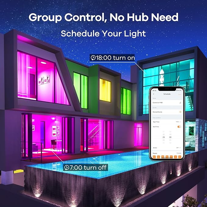 Linkind Smart Light Bulbs, WiFi Bulbs Work with Alexa & Google Home, RGBTW Color Changing Light Bulb with APP Control, 9W LED Smart Bulb Equivalent 60W, A19 E26 Alexa Light 2.4Ghz 800LM Dimmable