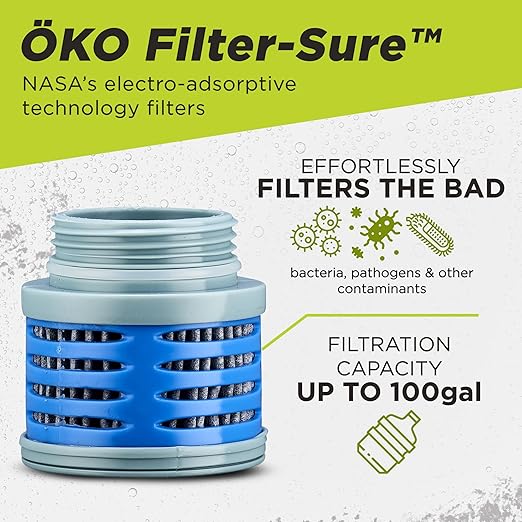 OKO. NASA Electro-adsorption Filtration Technology for Travel, Outdoors or Everyday use (500ML, Arctic)