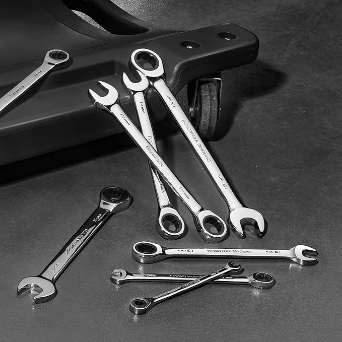 DURATECH 13mm Ratcheting Combination Wrench, SAE, 72-Tooth, 12-Point, CR-V Constructed with Mirror Polish