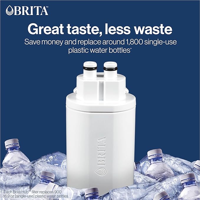 Brita Hub Instant Powerful Countertop Water Filter System, Reduces 70+ Contaminants, 12 Cup Water Reservoir, Includes 6 Month Carbon Block Filter, White, 87340