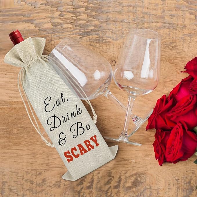 Friendship Gift for Friends Wine Gift Bag Birthday Christmas Gifts for Women Men Wine Lovers Bachelorette Party Decors Reusable Burlap Wine Bag Home Bar Tasting Party Decors Champagne Wrap Bag